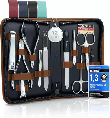 Produktbild von marQus Maniküre-Set 12-teilig – Echtleder-Etui, Solingen – Braun