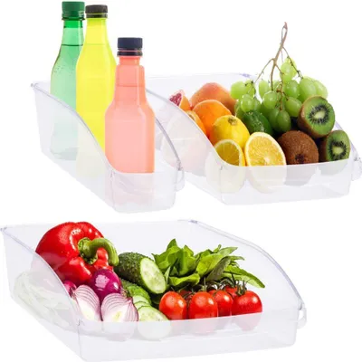 Two clear plastic storage containers filled with food items, placed on a white background.