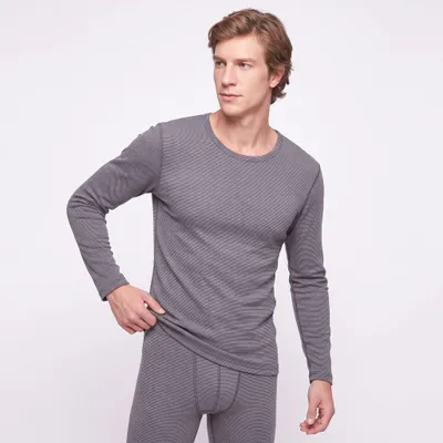 Immagine prodotto di Set di intimo termico da uomo GAUBERT 151, in Lana, a righe grigio scuro, taglia M