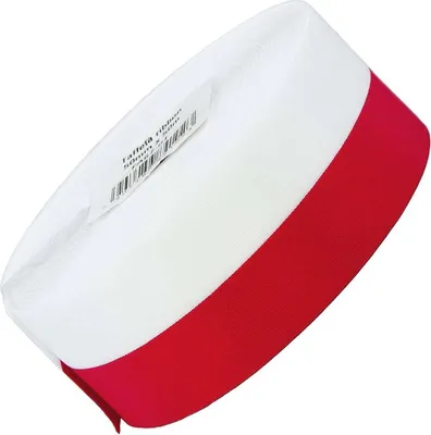 Produktbild von Taftband / Farbband - rot und weiß - 50mm x 50m