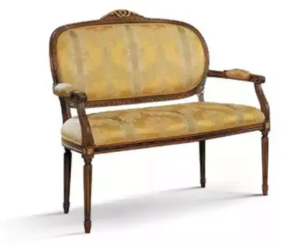 Produktbild von Sitzbank Klassischer Gelb Hocker Retro Wohnzimmer Luxus Design Neu