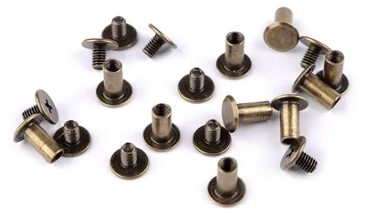 Schraubnieten Buchschrauben 10Stk Ø 10mm / 10 mm altmessing