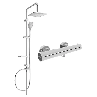 Obrázek produktu pro Mexen Sven odkrytý sprchový set s dešťovou sprchovou hlavicí a termostatickou sprchovou baterií Kai, Chromovaná - 77100262-00