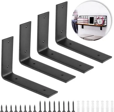 Produktbild von Famanu Wandregalhalterungen für Regale - Metallische Wandstützen - Belastbar bis 20 kg - 150 x 250 mm