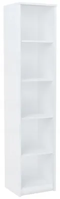 Produktbild von MATKAM Offenes Hochregal BODO R40O, B40 x H182 x T35 cm, 4 Bretter und 5 Fächer, Vielseitiges Design für Bücher & Ordner, (Weiß)