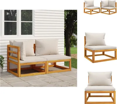 Produktbild von vidaXL 2-tlg. Garten-Sofa-Set mit Kissen Massivholz Akazie -  Gartensofaelemente