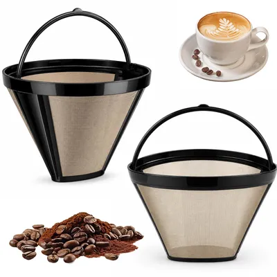 Wiederverwendbare Kaffeefilter Größe 4, Edelstahl, 2 Stück