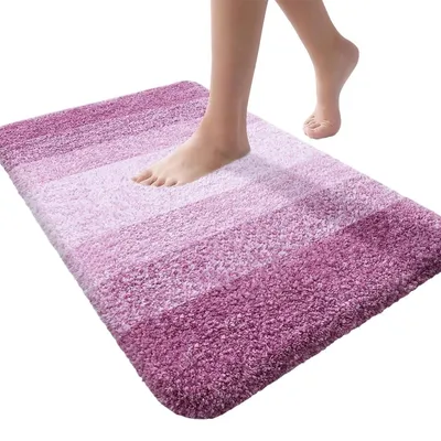 Obrázek produktu pro Podložka do koupelny z mikrovlákna, 1 kus, protiskluzová, rychleschnoucí, růžová, 50 x 80 cm