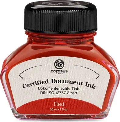 Produktbild von Document Ink red, dokumentenechte Tinte,  nach DIN ISO 12757-2, 30 ml