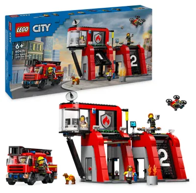 Image de LEGO 60414 City Feuerwehrstation mit Drehleiterfahrzeug (60414)