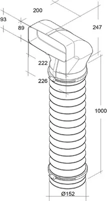 Produktbild von OptimAIRo 150 Umlenkstück N20096 Duo mit Flexschlauch Ø 150, 100 cm