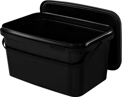 Produktbild von Benbow Rechteckiger Eimer mit Deckel mit Griff 5L Anzahl: 1000 Stk., Schwarz BSR-, Luftdicht, Lebensmittelecht, BRC-