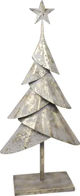 Produktbild von Deko Weihnachtsbaum mit Stern | Metall Gold Antik matt | 26,5×12×54 cm | 12585