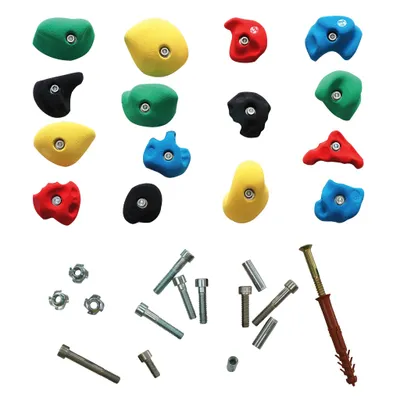 Produktbild von Sport-Thieme Klettergriff-Set "Leicht", Mit Befestigungsmaterial für Betonwand, Set B