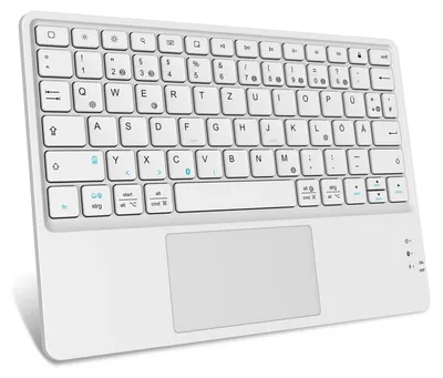Zdjęcie produktu dla Bezprzewodowa klawiatura Bluetooth z touchpadem, kolor biały