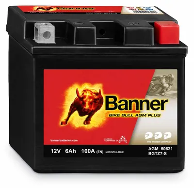 Image de Batterie de démarrage BANNER, 12V, 6Ah, 115A/EN B00, pour moto