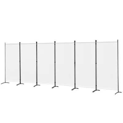 Obrázok produktu pre Angel Living 6-dielny paravan, vnútorná priečka, skladací paravan, ochrana súkromia, vnútorná priečka pre terasu, balkón, 486 x 180 cm, biela farba