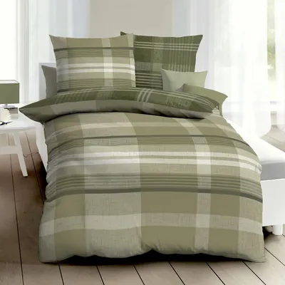 Produktbild von Kaeppel Feinbiber Biber Bettwäsche Beyond in 200x200 cm 03063 gestreift khaki