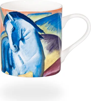 Produktbild von tea4chill Könitz Teetasse F. Marc Blaues Pferd. Tee- oder Kaffeetasse 400ml, Fine Bone China Porzellan
