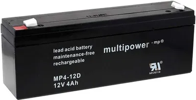 Produktbild von Powery Ersatzakku für USV Notstrom Blei-Gel-Akku Solaranlagen 12V 4Ah (ersetzt auch 4,5Ah)