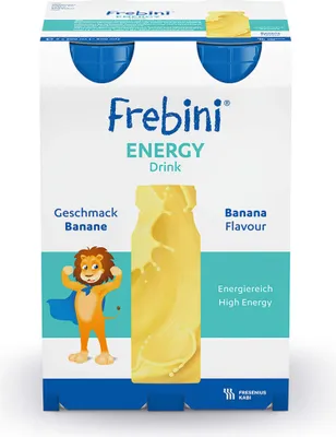 Produktbild von Frebini energy DRINK Banane Trinkflasche, 4X200 ml FLU