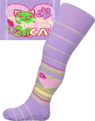 Immagine prodotto di Collant in cotone New Baby con ABS viola my cat, taglia 104 (3-4r)