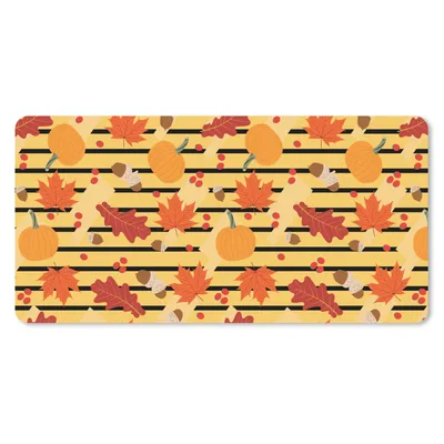 Produktbild von MuchoWow® Schreibtischunterlage Kürbis - Beere - Laub - Herbst - Muster 80x40 cm - XXL Mauspad - Gaming Mauspad