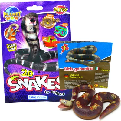 Produktbild von Blue Ocean Snakes Sammelfiguren 2024 - Planet Wow - Figur 1. Östliche Gabunviper