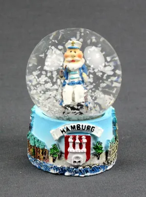 Produktbild von Schneekugel Kapitän Seemann Hamburg Schüttelkugel Glitzerkugel Mitbringsel