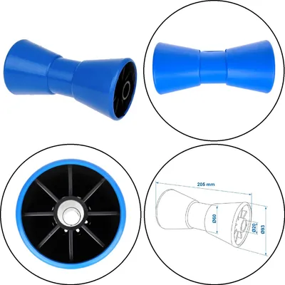 Produktbild von 1x Kielrolle Bootzubehör ∅98-68mm-60mm Bugschutz aus PE Trailerrolle Bootstrailer
