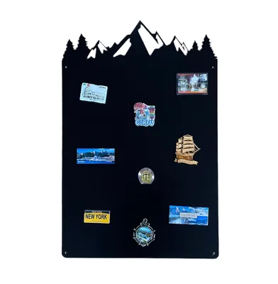 Produktbild von STALFORM Magnettafel Schwarz BERGE 75x49 cm aus Edelstahl Magnetwand Pinnwand Magnetisch Groß Magnetboard Küche, Büro, Kinderzimmer