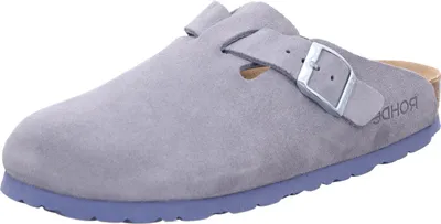 Produktbild von Rohde Damen Clog Leder Pantolette robust klassisch Schnalle Alba 6071, Größe:39 EU, Farbe:Grau