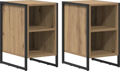Produktbild von Nachttisch 2 pcs Kunsthandwerk Eiche 39,5 x 30 x 50 cm
