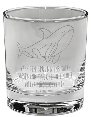 Produktbild von Mr. & Mrs. Panda Tumbler Orca - Transparent - Geschenk, Urlaub, gravur glas, Wal, Selbstliebe, Longdrinkglas, Orcas, Cocktailglas, Meer, für Gin, Arbeit