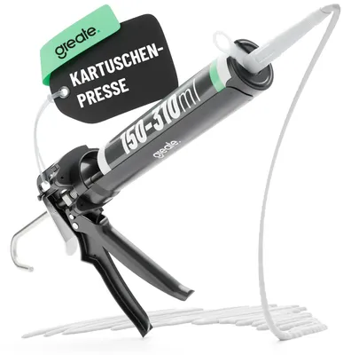 Produktbild von greate Kartuschenpresse mit Übersetzung 25:1 - Silikonspritze für 150-310 ml Dicht- & Klebstoffkartuschen
