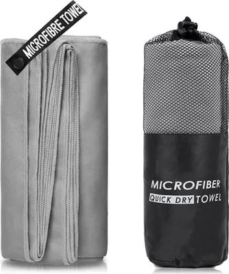 Produktbild von Mikrofaser-Reisehandtuecher, schnell trocknendes Handtuch fuer Camping, Strand, Fitnessstudio, Rucksackreisen