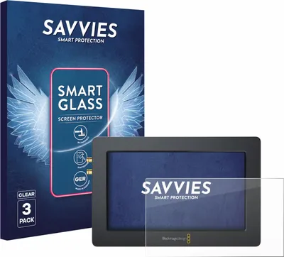 Produktbild von 3x Savvies Schutzglas Folie für Blackmagic Design Video Assist (5.0) 9H Panzer Schutzfolie Glas Displayschutz klar transparent