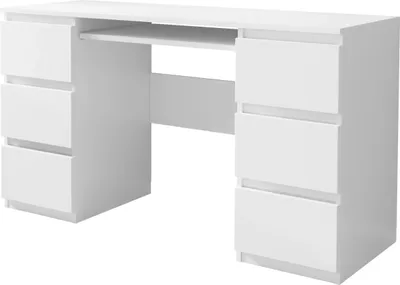 Produktbild von MIRJAN24 Schreibtisch Kuba, Stilvoll Computertisch vom Hersteller, Modern Kollektion mit Schubladen (weiß)
