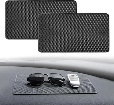 Immagine prodotto di 2 tappetini antiscivolo per auto, 27x15 cm, in PVC, resistenti al calore, per chiavi, occhiali da sole, cellulare