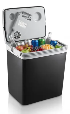 Immagine prodotto di TZS First Austria - Frigo Portatile Elettrico 32L - Tripla Alimentazione con USB-C PD 3.0 - Raffreddamento e Riscaldamento - 12V/230V/USB-C - Minibar - Nero/Grigio