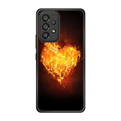 Produktbild von König Design Hülle kompatibel mit Samsung Galaxy A53 5G Kunststoff Soft Handyhülle - Handy Case Brennendes Herz
