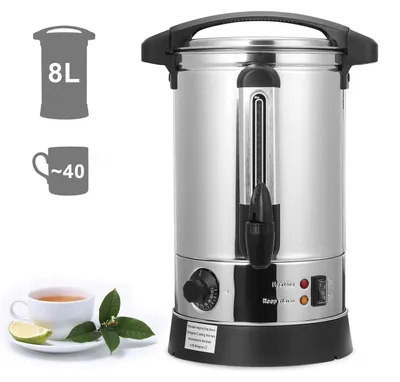 Produktbild von Eikuavons Glühweinkocher 8L 1500W Edelstahl Heißgetränkespender 30-110 °C mit Zapfhahn