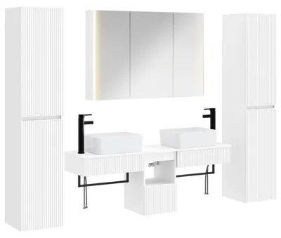 Immagine prodotto di Set di mobili da bagno, 6 pezzi, colore bianco