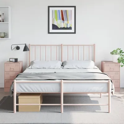 Immagine prodotto di Maison Exclusive - Comodini 2 pz. Rosa 34,5x39x62 cm Acciaio