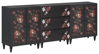 Immagine prodotto di vidaXL - Armadi contenitori, 3 pezzi, 180 x 33 x 75 cm, legno massello di mango