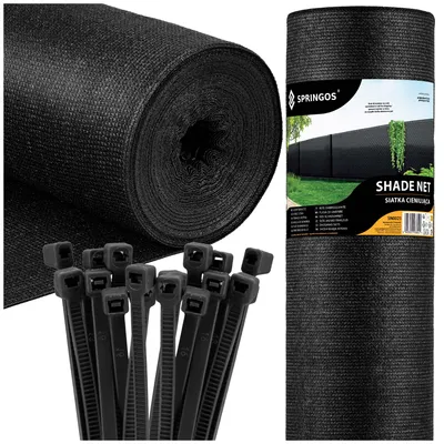 Produktbild von SPRINGOS Schattiernetz Beschattungsnetz 1,5 x 25 m 140 g/m² Zaunblende inkl. 100 Stück Kabelbinder