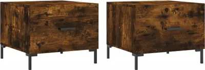 Produktbild von vidaXL Couchtische 2 Stk. Räuchereiche 50x50x40 cm Holzwerkstoff