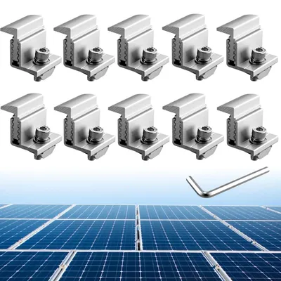 Imagen del producto de Juego de 10 soportes de perfil Z de aluminio para paneles solares