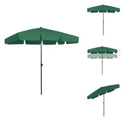 Image de vidaXL Parasol de plage Vert 200x125 cm - Parasols & ombrelles