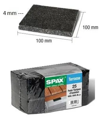 Immagine prodotto di SPAX Decking Pads nero 100x100x8 mm